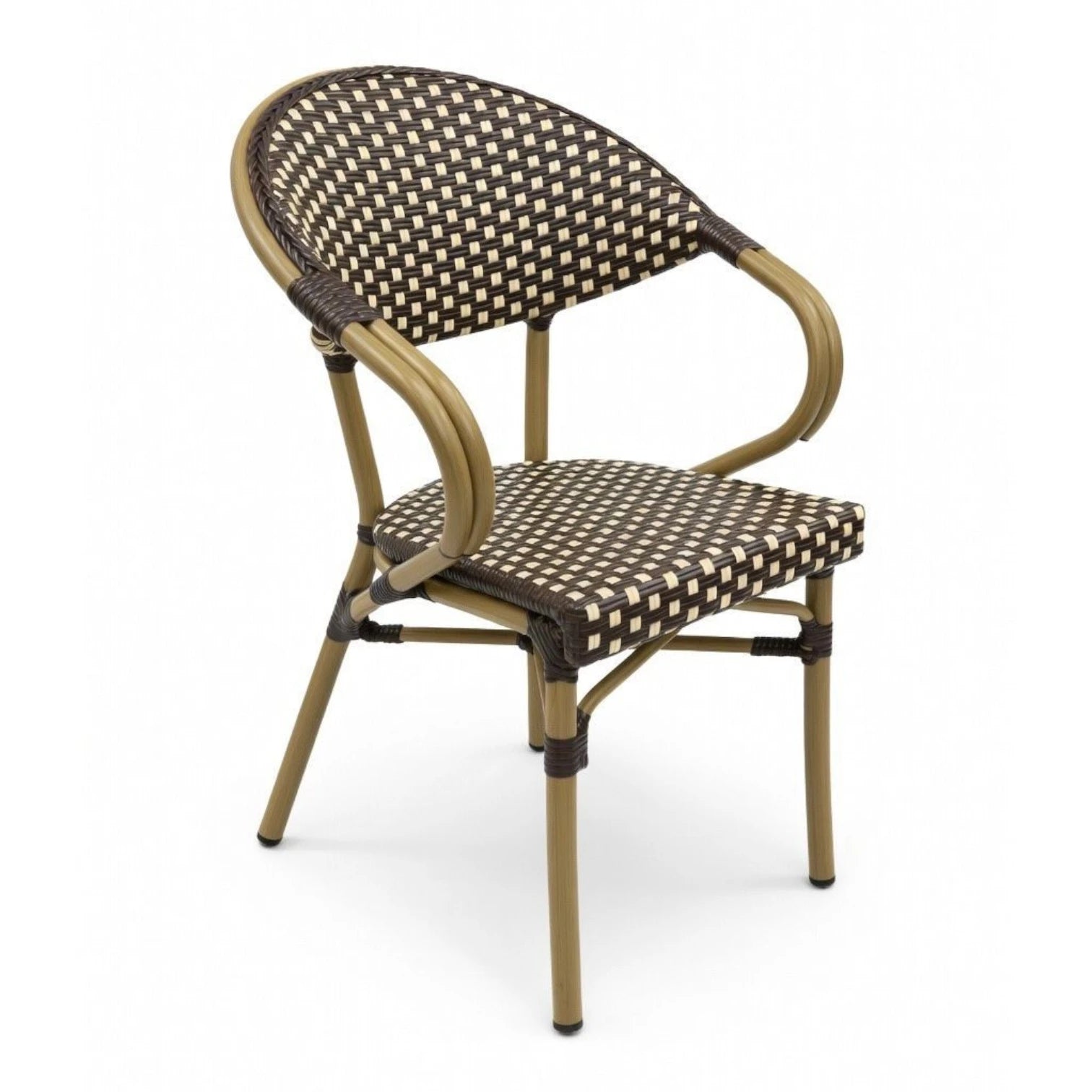 Silla Strada rattan cafe con beige