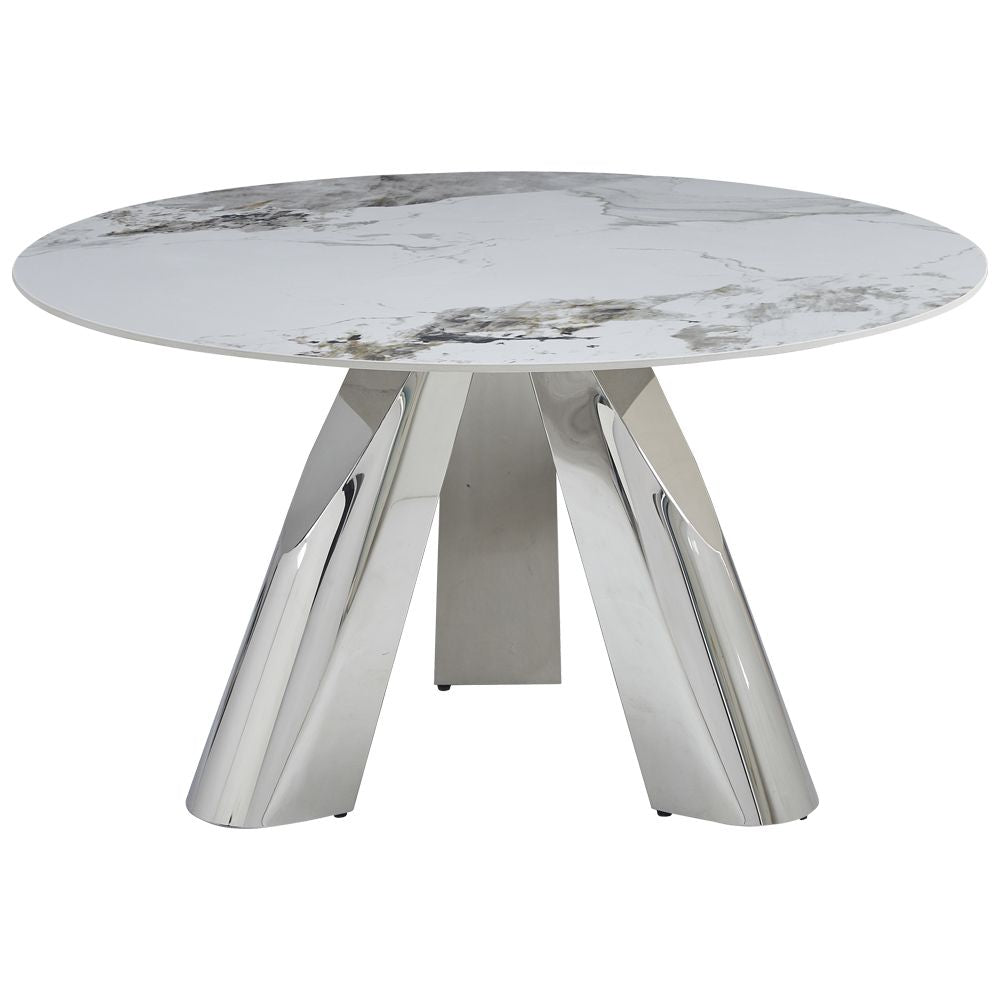 Mesa de comedor redonda bilbao plata