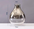 Jarrón de cristal decorativo con diseño degradado plateado