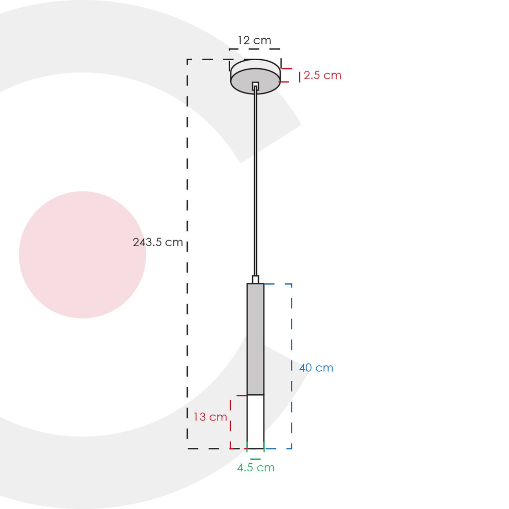 Colgante individual minimalista 2CLDI101