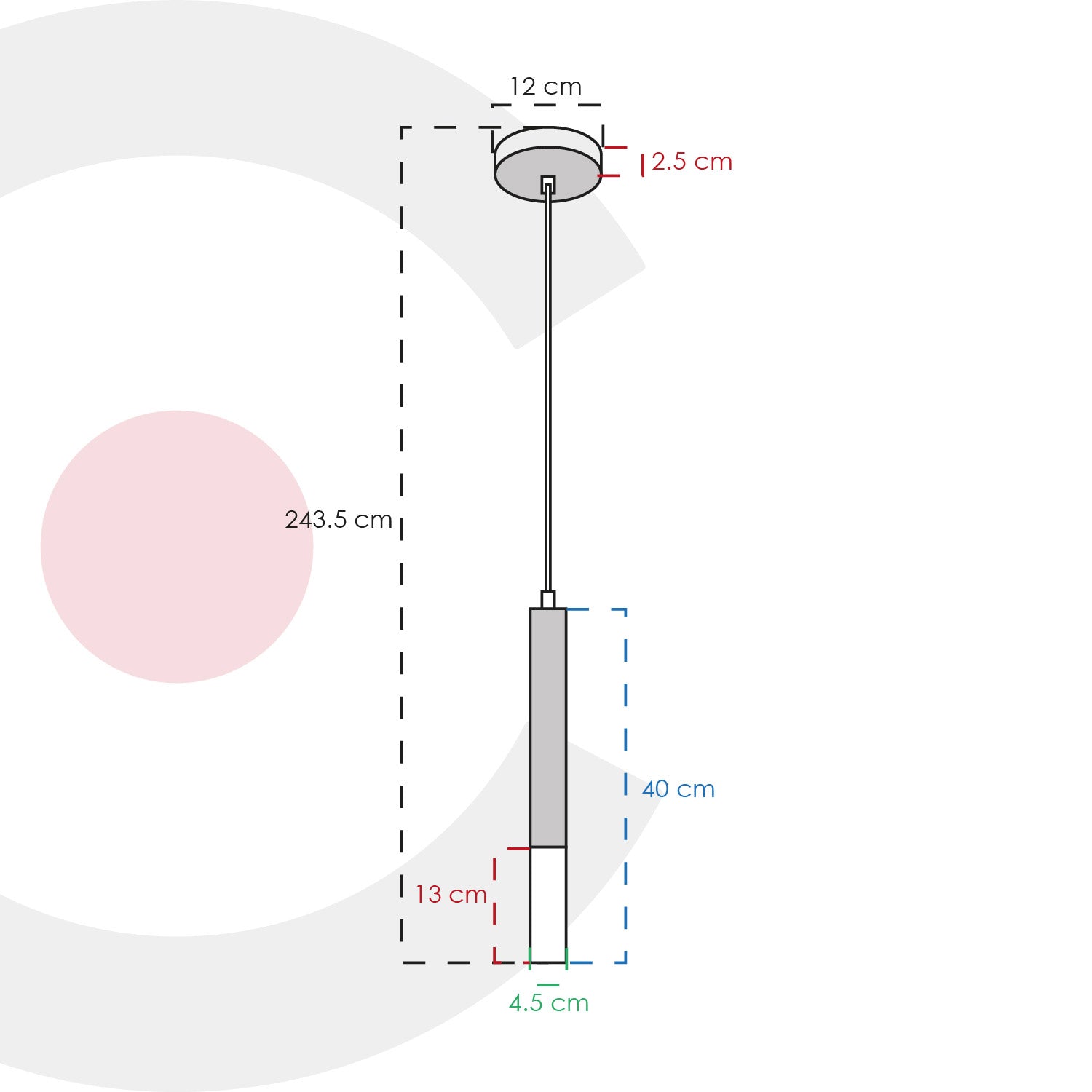 Colgante individual minimalista 2CLDI101