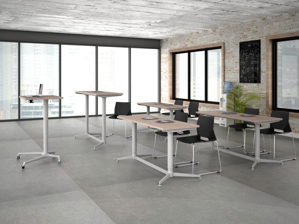 Mesa de escritorio con sistema de elevación silver de 1.60 X .60