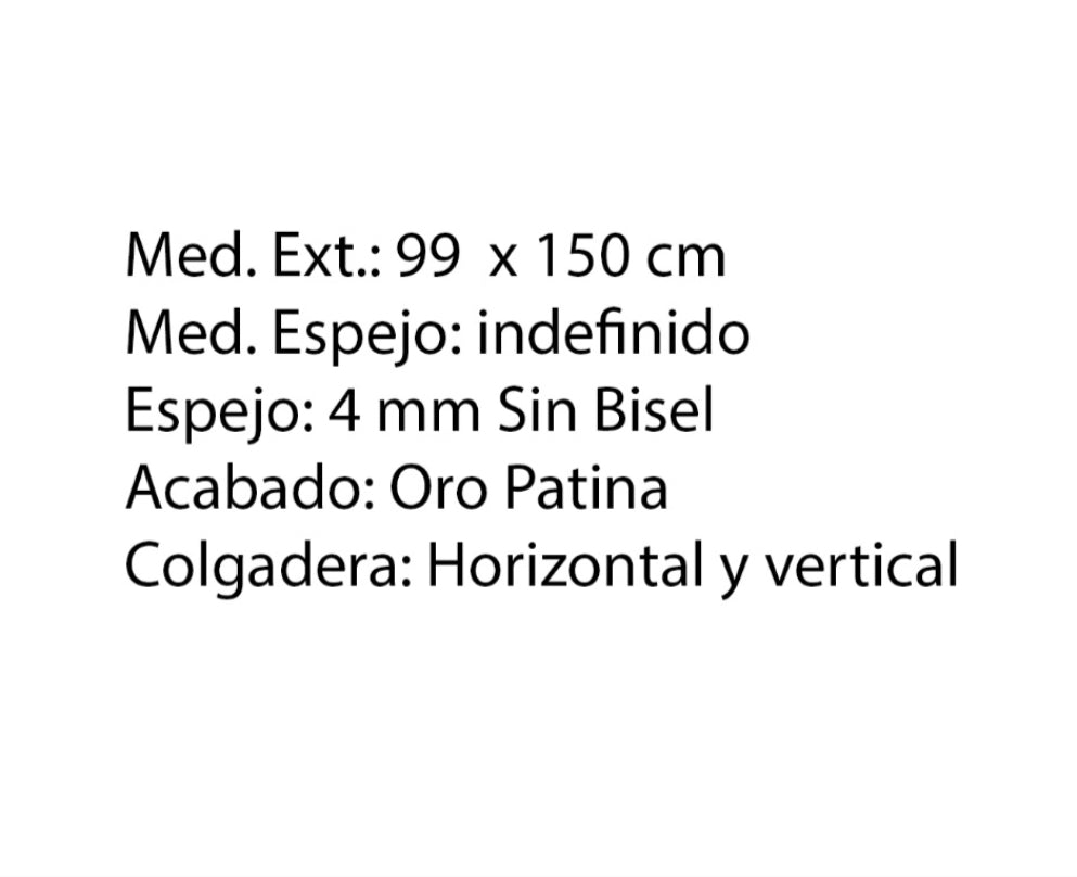Espejo Masaryk Dorado