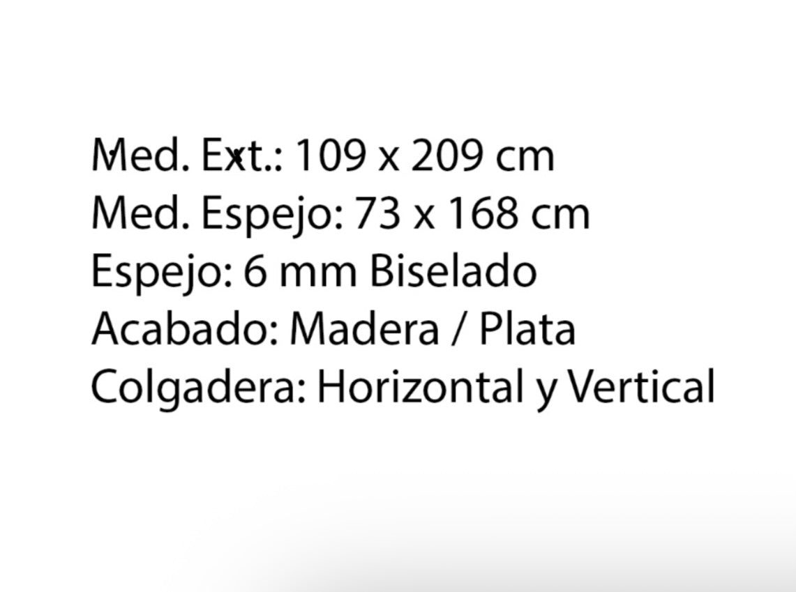 Espejo Lumaca madera/plata
