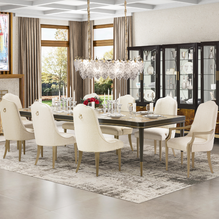 Comedor Malibu Crest crotch mahogany P/8 Michael Amini