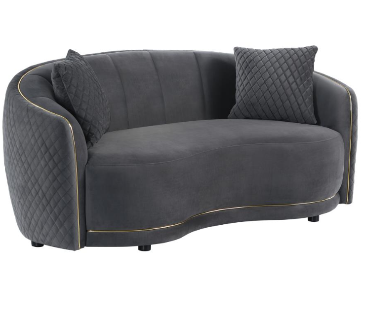 Set Sofás Brookside- gris terciopelo