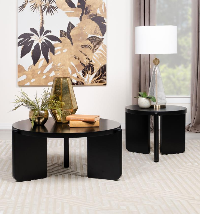 Mesa de centro Cordova - madera maciza negro