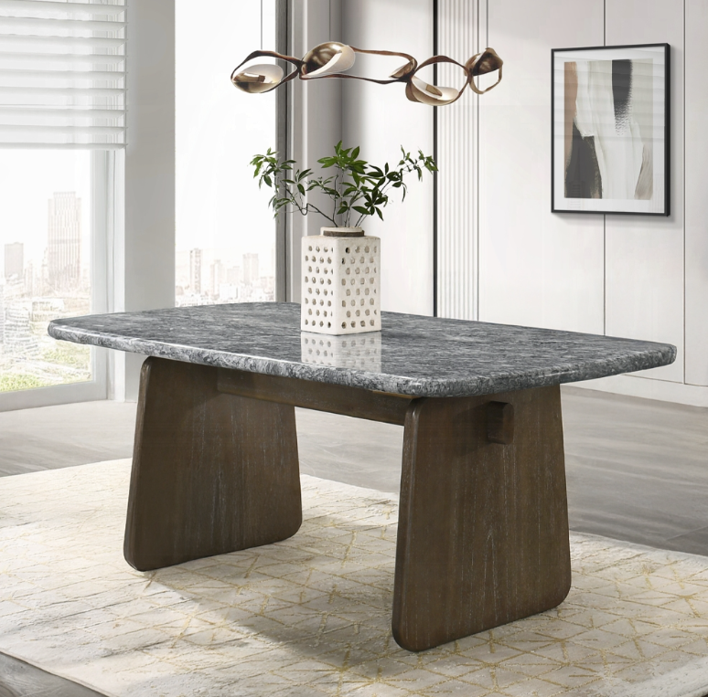 Mesa de comedor Dillon de madera y mármol