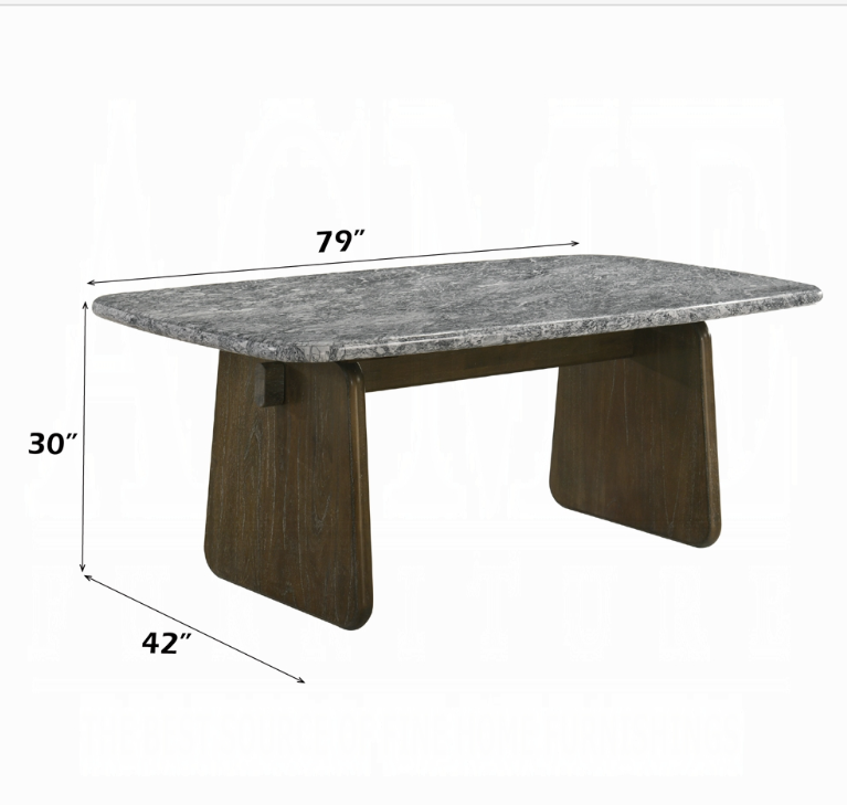 Mesa de comedor Dillon de madera y mármol