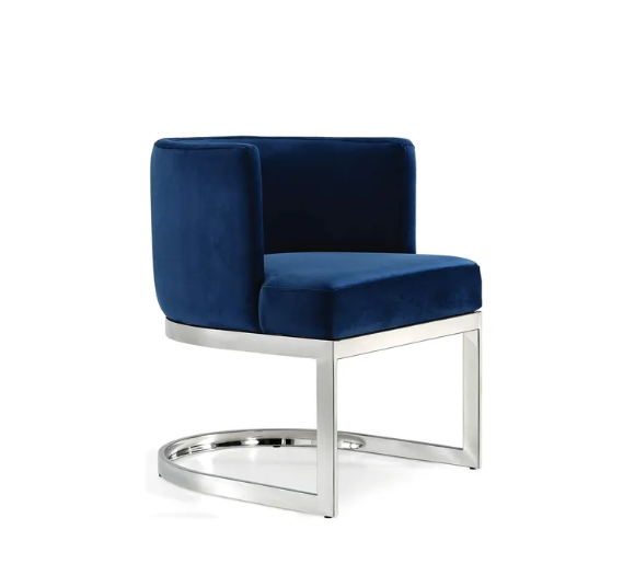Silla Barril Terciopelo base Plata