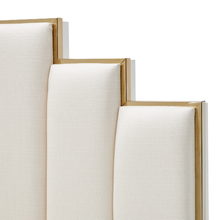 Cama Premium Tapizada Palm Gate — Estilo Contemporáneo