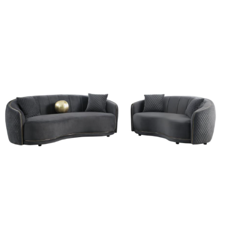 Set Sofás Brookside- gris terciopelo
