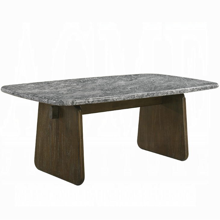 Mesa de comedor Dillon de madera y mármol