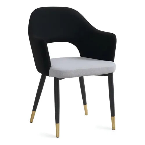 Silla Lewis Velvet Negro Gold
