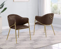 Silla Imitación cuero patas doradas