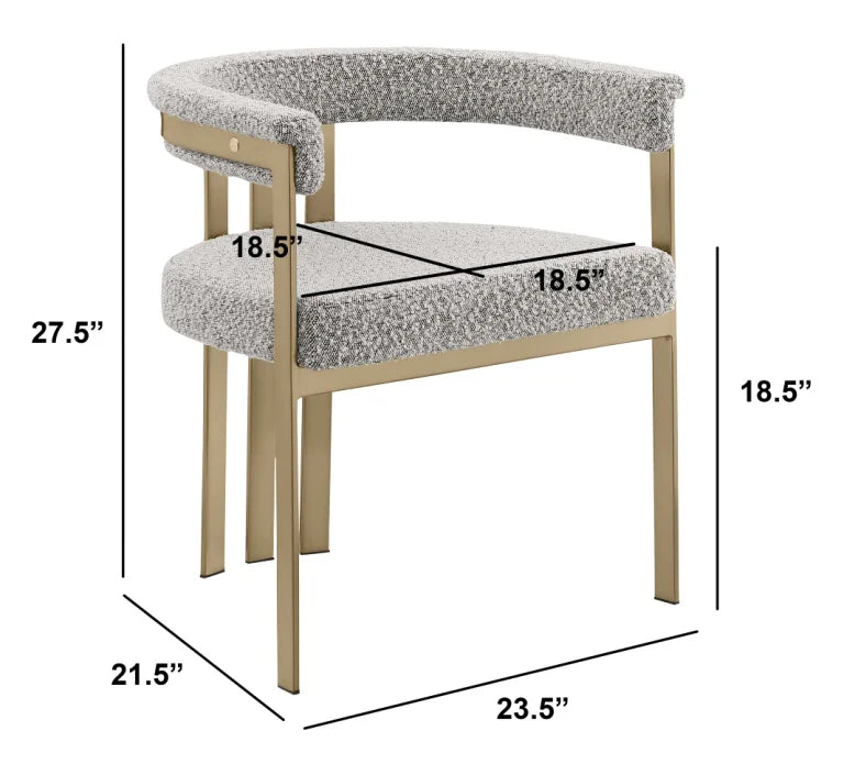 Set 2 Sillas tela boucle gris
