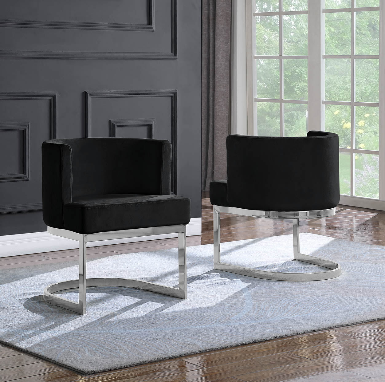 Silla Barril Terciopelo base Plata