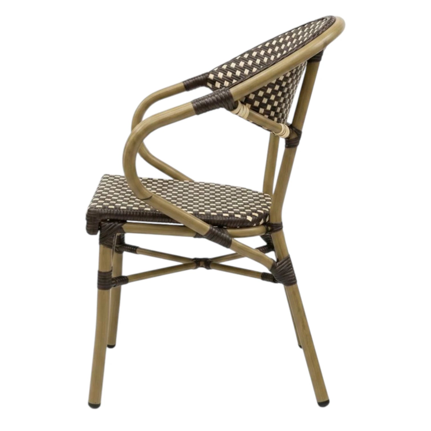 Silla Strada rattan cafe con beige