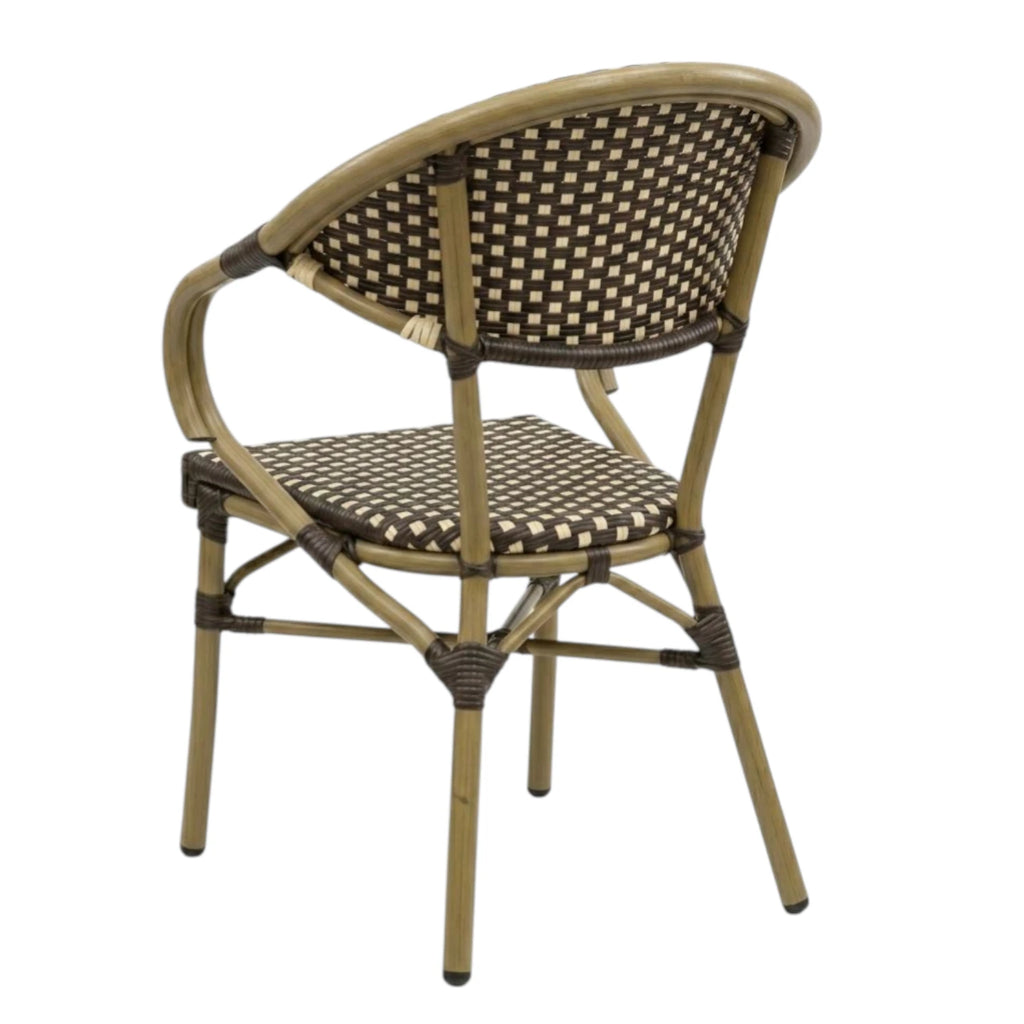 Silla Strada rattan cafe con beige