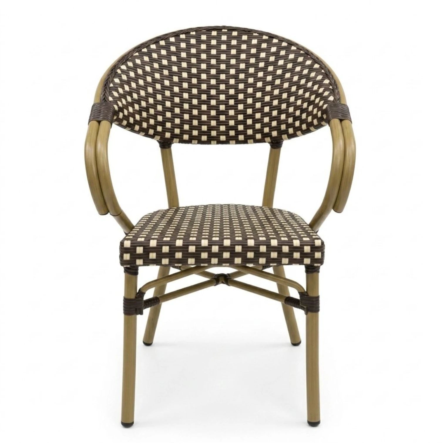 Silla Strada rattan cafe con beige
