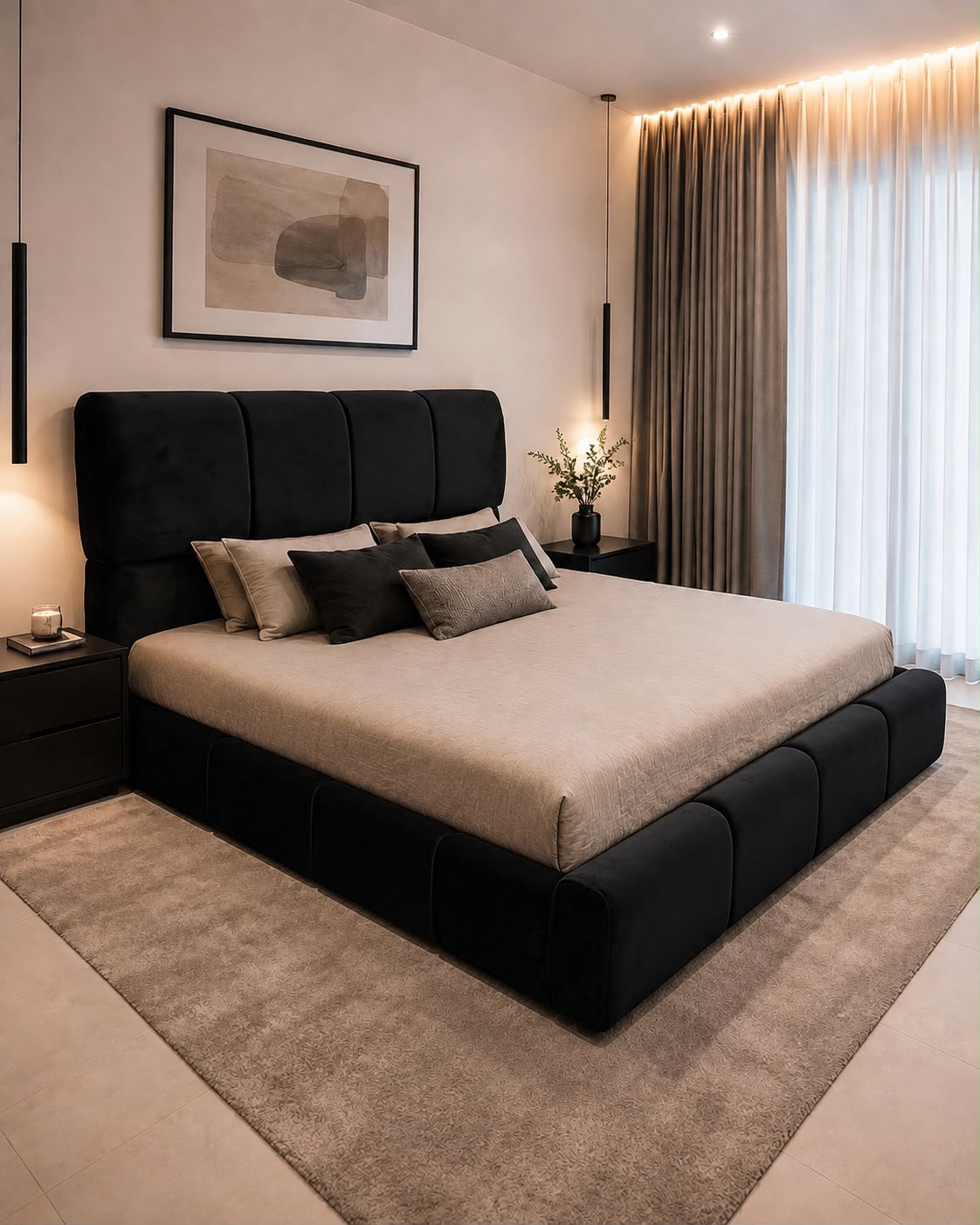 CAMA NUBE TERCIOPELO ESTILO CONTEMPORANEO