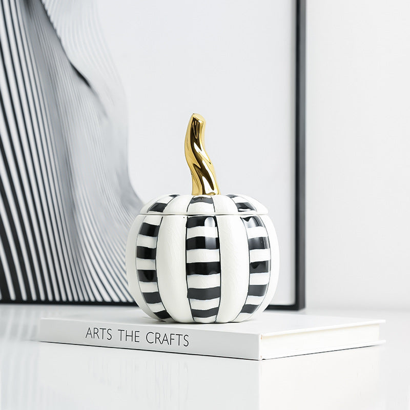 Jarrón de Cerámica con Forma de Calabaza – Decoración Moderna
