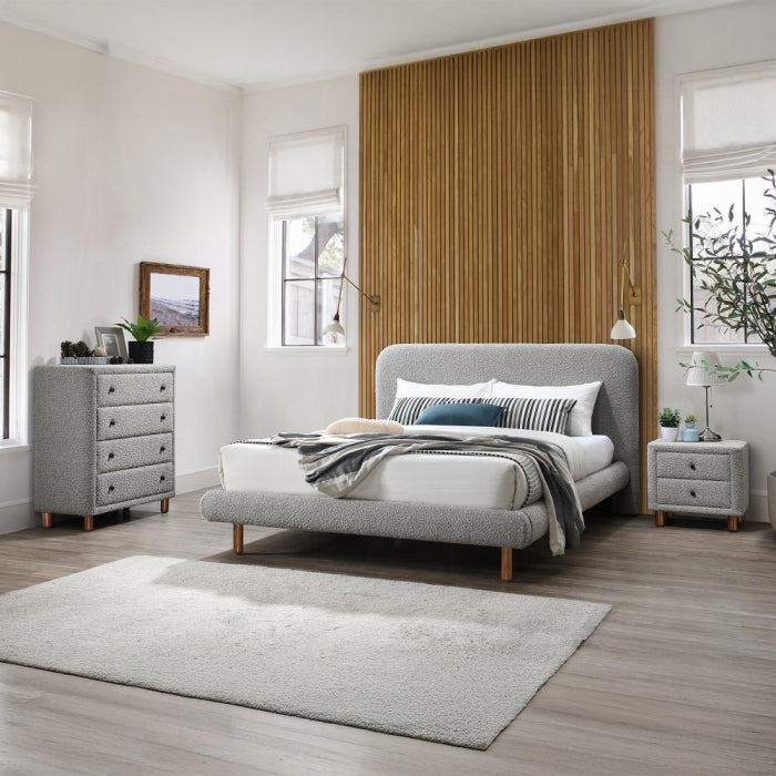 Cama Cleo textura boucle Queen