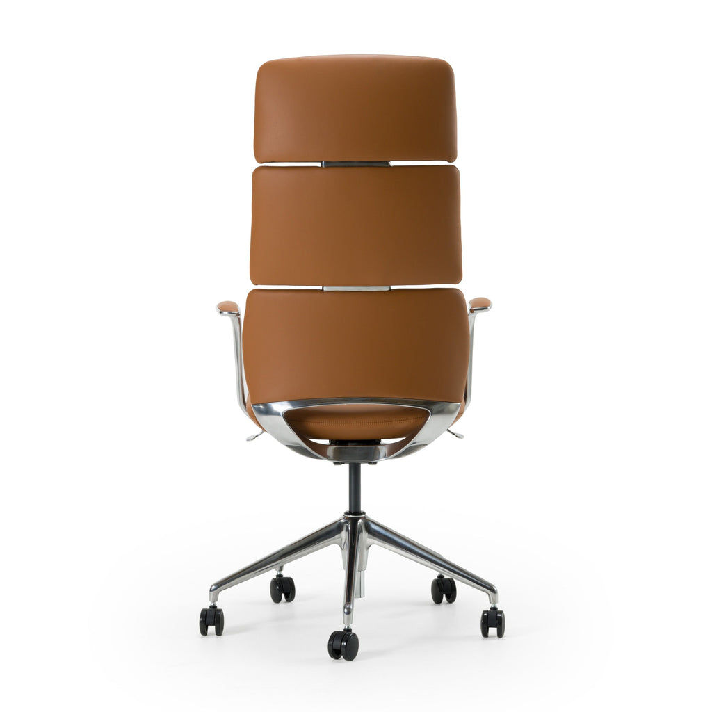 Clyne - Silla de oficina Moderna de Cuero Vegano Camel