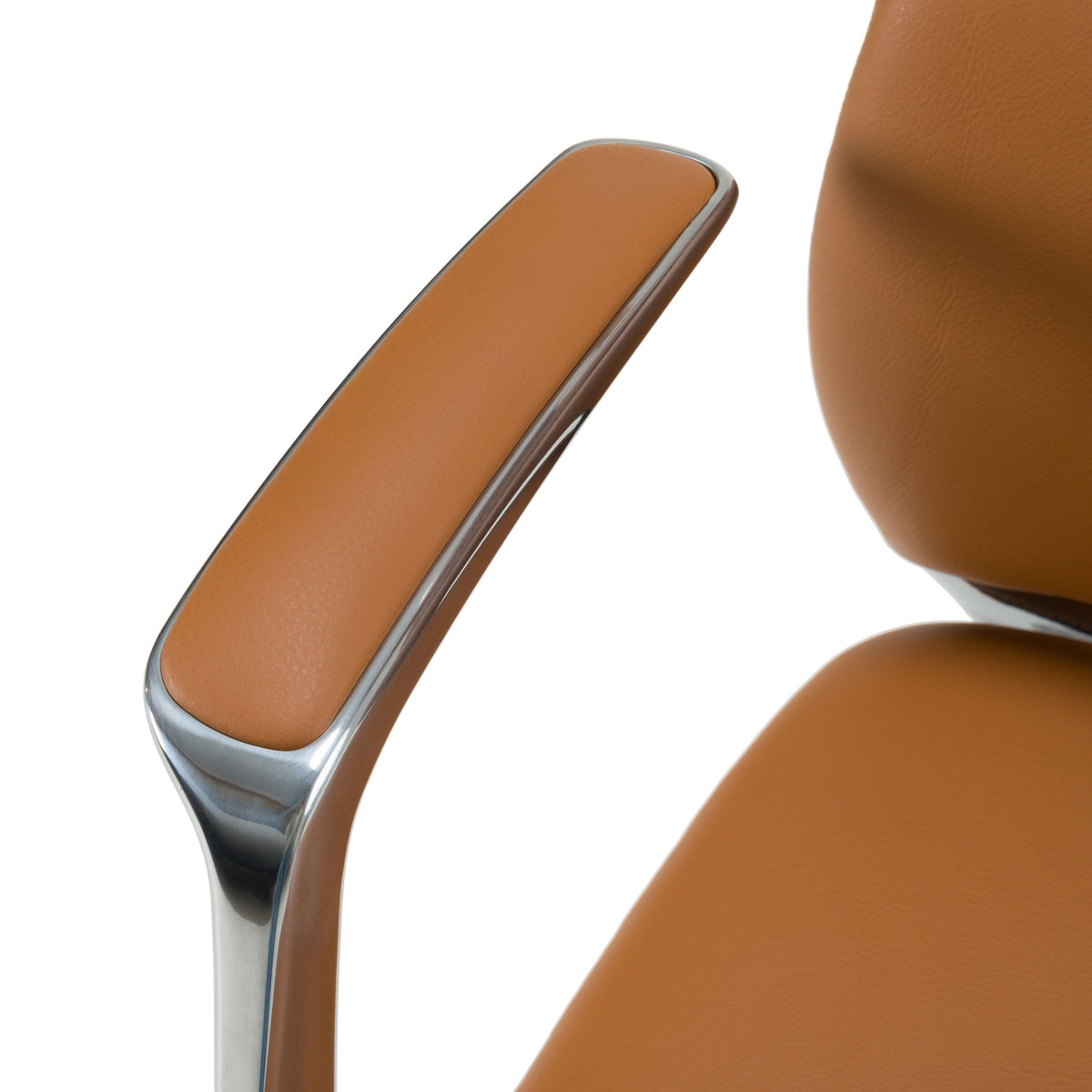 Clyne - Silla de oficina Moderna de Cuero Vegano Camel