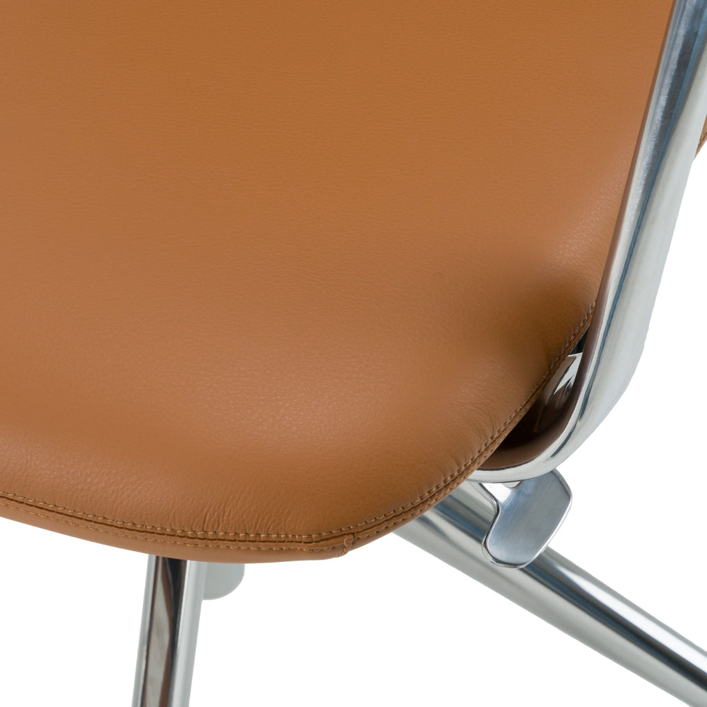 Clyne - Silla de oficina Moderna de Cuero Vegano Camel