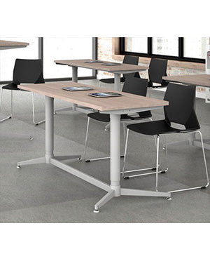 Mesa de escritorio con sistema de elevación silver de 1.60 X .60