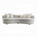 Sofá Iniko con 6 almohadas boucle gris