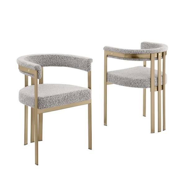 Set 2 Sillas tela boucle gris