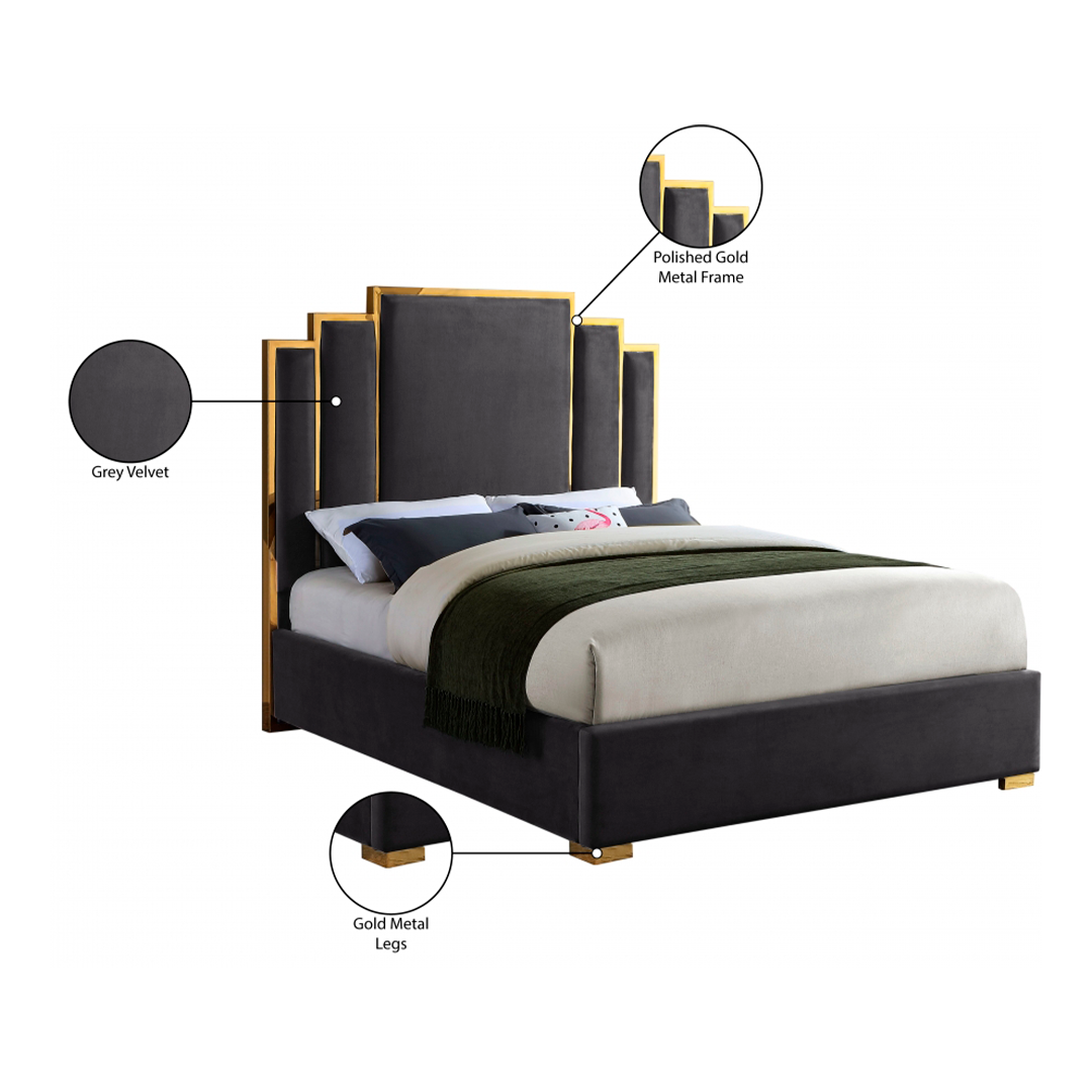 Cama Hugo Gray King Size